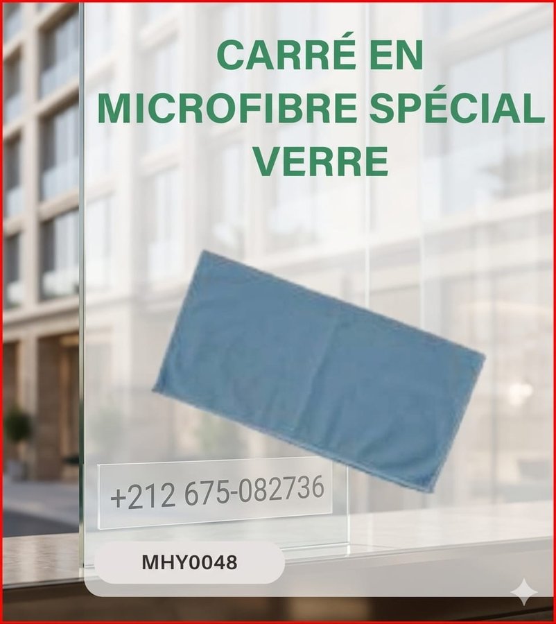 Carré en microfibre spécial verre et vitres (réf MHY0048)