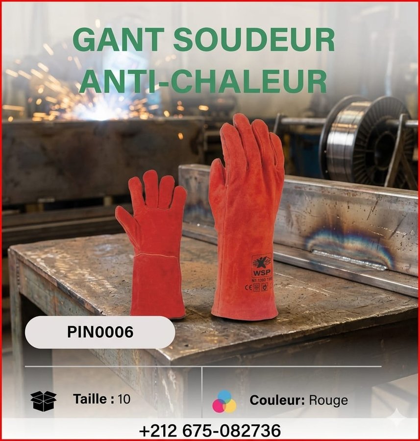 Gant soudeur rouge taille 10