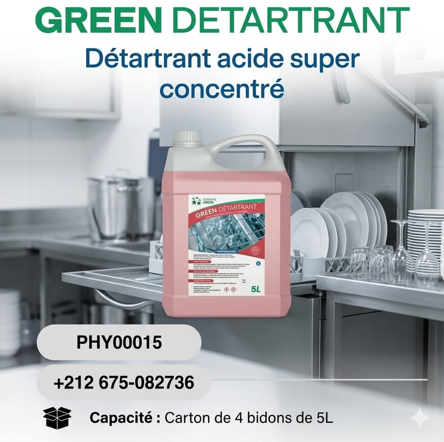 GREEN Détartrant – détartrant acide super concentré (réf PHY0015)