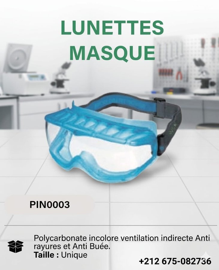 Lunettes masque de protection (réf PIN0003)