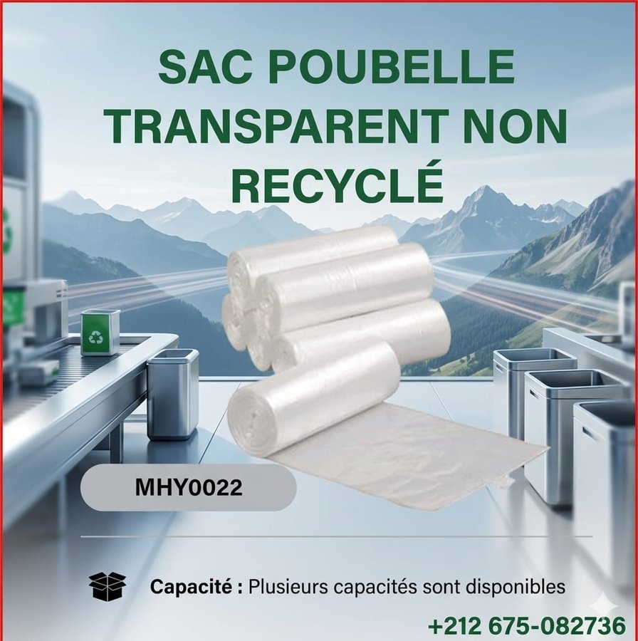 Sacs poubelle transparents non recyclés (réf MHY0022)